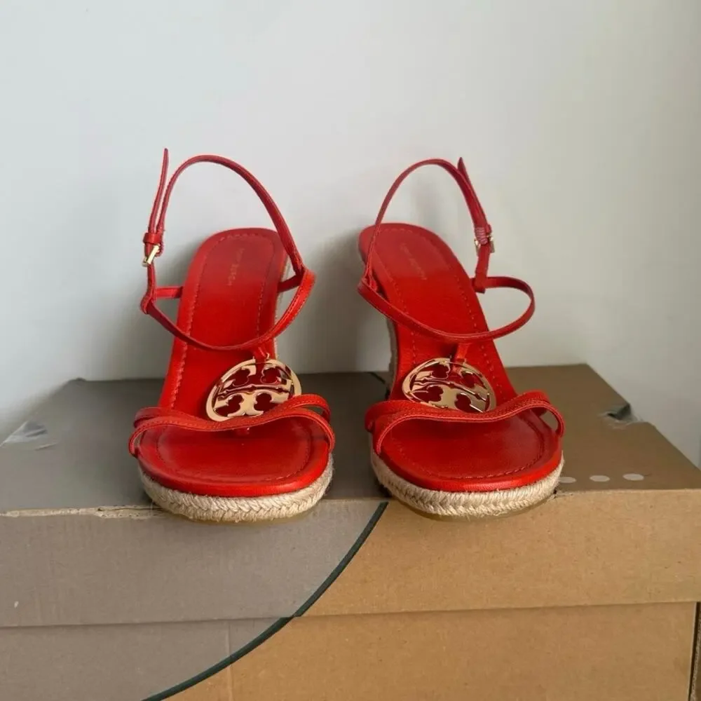 Tory Burch Capri Miller ‘Desert Flower Orange’ Women Wedge Heel- SZ 7.5